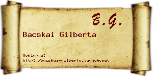 Bacskai Gilberta névjegykártya